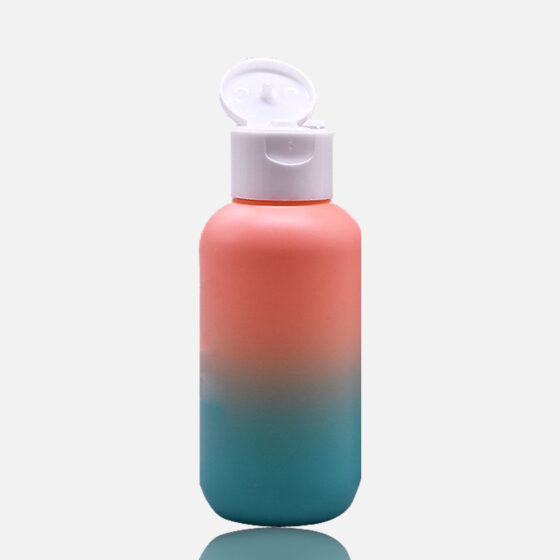 PET Shampoo Bottle 120ml PET Bottle with Flip Top Caps Gradient Cosmetic Packaging