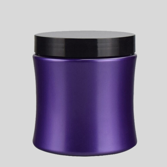 Plastic Cosmetic Jar for Hair Care Mask 500ml Matte Purple Wide-Mouth Jar Cosmetic Packaging Container