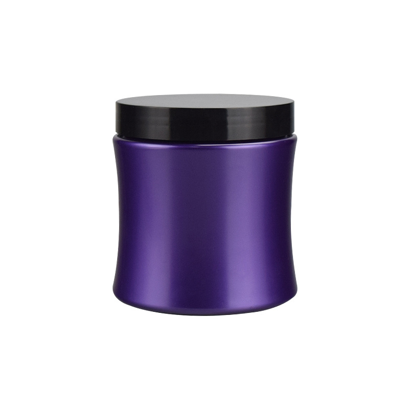 Plastic Cosmetic Jar for Hair Care Mask 500ml Matte Purple Wide-Mouth Jar Cosmetic Packaging Container