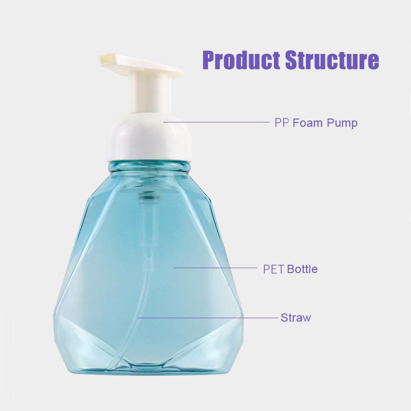 300ml Cosmetic Foam Bottle Translucent Plastic Cosmetic Packaging Container PET Face Wash Bottle - COSMETIC PACKAGING - 2