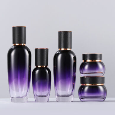 Gradient Purple Glass Bottle Glass Jar Skincare Packaging Bottles Empty Cosmetic Packaging Set - SPRAY BOTTLE - 3