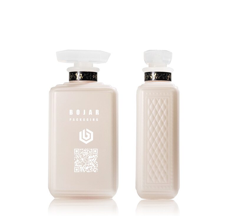 Plastic Cosmetic Packaging PET Square Bottle with Pattern 300ml Shampoo Bottle 500ml Square Flat Bottle 700ml Shower Gel Bottle - COSMETIC PACKAGING - 1