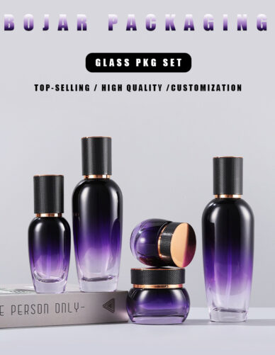 Gradient Purple Glass Bottle Glass Jar Skincare Packaging Bottles Empty Cosmetic Packaging Set - SPRAY BOTTLE - 2