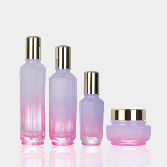 Gradient Glass Bottle Set, Lotion Pump Bottle, Serum Bottle, Glass Cream Bottle, High-quality Glass Bottle, Luxury Cosmetic Packaging Material